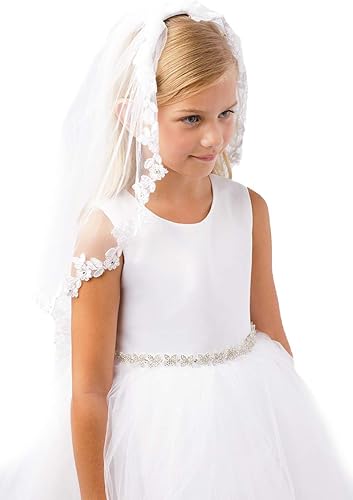 Miniatura 2 de Velos de 1 Comunión para Niñas - Velo de la Primera Comunión para Niñas 7-16 - Velos para Primera Comunión - Velo blanco para niños, Blanco