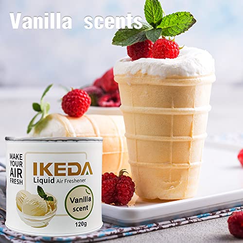 Ikeda Scents Car Air Freshener: Odor Eliminator | Interior Deodorizer | Car Refreshener | Vanilla Scents | Strong Fragrance | Smoke Smell Remover | For Auto Home | 120G | 1 Pack #TOP2