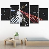 SIGNWIN 5 Panel Canvas Wall Art Light Exposure for Home Decorations Ready to Hang - 60