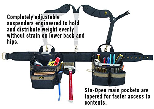 Clc Custom Leathercraft 1614 20 Pocket, Heavy Duty Framers 5 Piece Comfortlift Combo Tool Belt System #TOP1