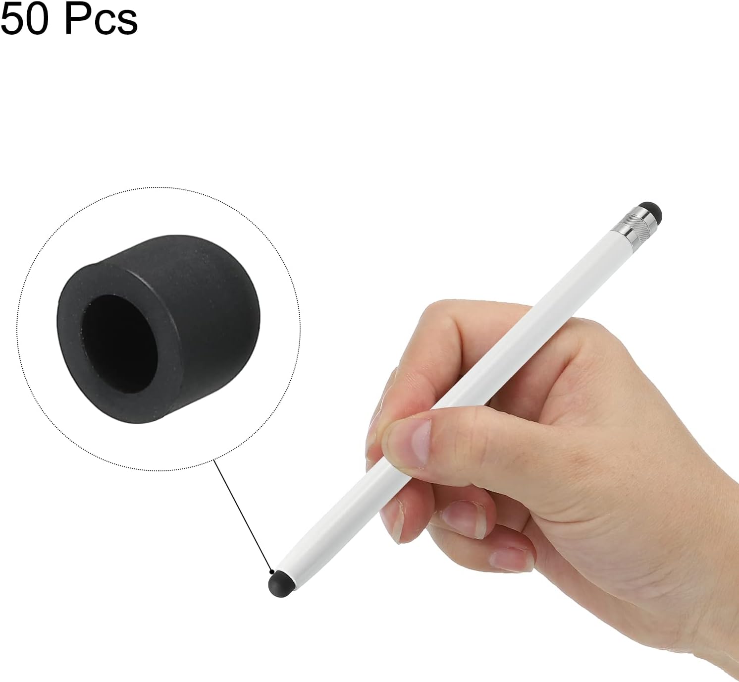 MECCANIXITY 50pcs 7mm Stylus Pen Fine Tips Conductive Rubber Capacitive Touch Screen Pens Tip Soft Universal Replacement
