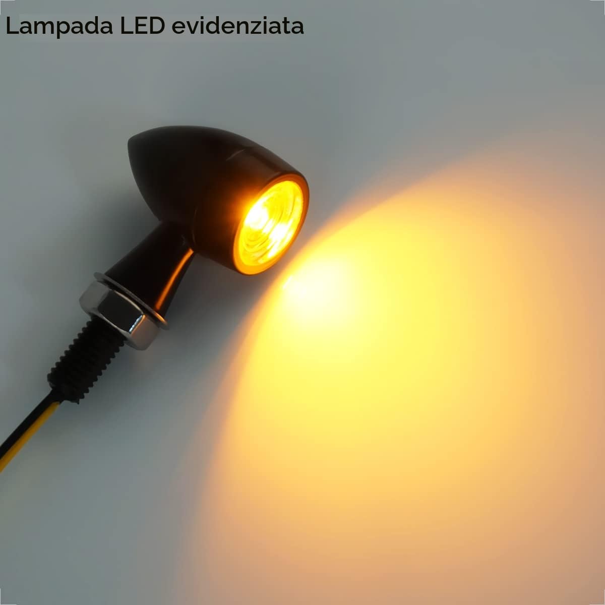 evermotor 12V 4 Pezzi E24 Mini Frecce Moto Omologate,Frecce LED Universale Indicatori Segnale Bullet Lega di Zinco Investimento Casting IP67 Impermeabile E-mark