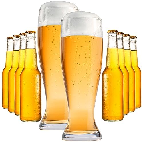 Oversized XL Beer Glasses (2 Pack) - 53 oz - Each Holds up to 4 Bottles of Beer - Fun Giant Glassware for Bachelor Weekends, Parties, Football College & 21st Birthdays - Gift for Him