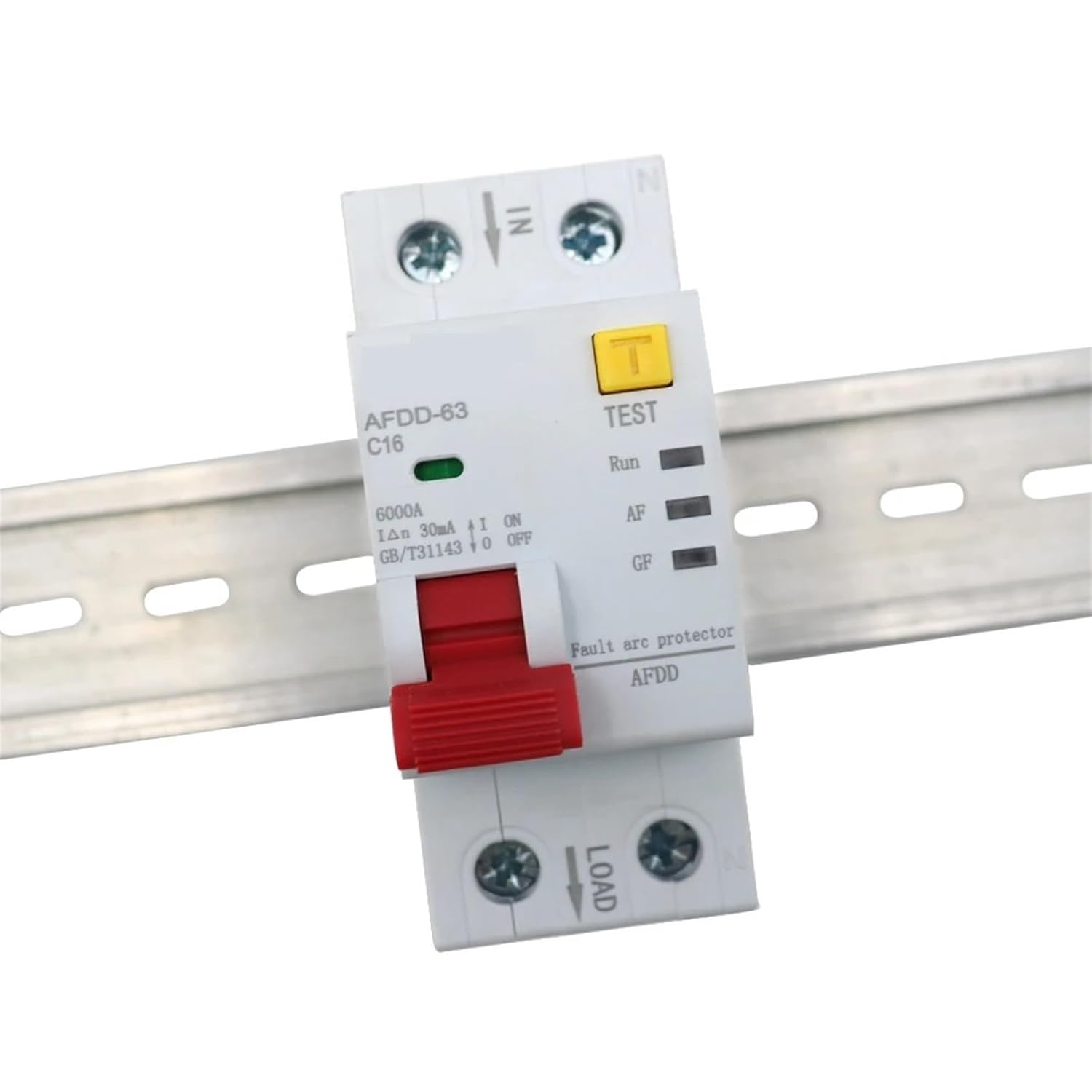 2P 220V 63 Arc Fault Protector Device RCBD Circuit Breaker Interrupted Overload Earth Leakage Short Circuit Protection 1Pcs(10A)
