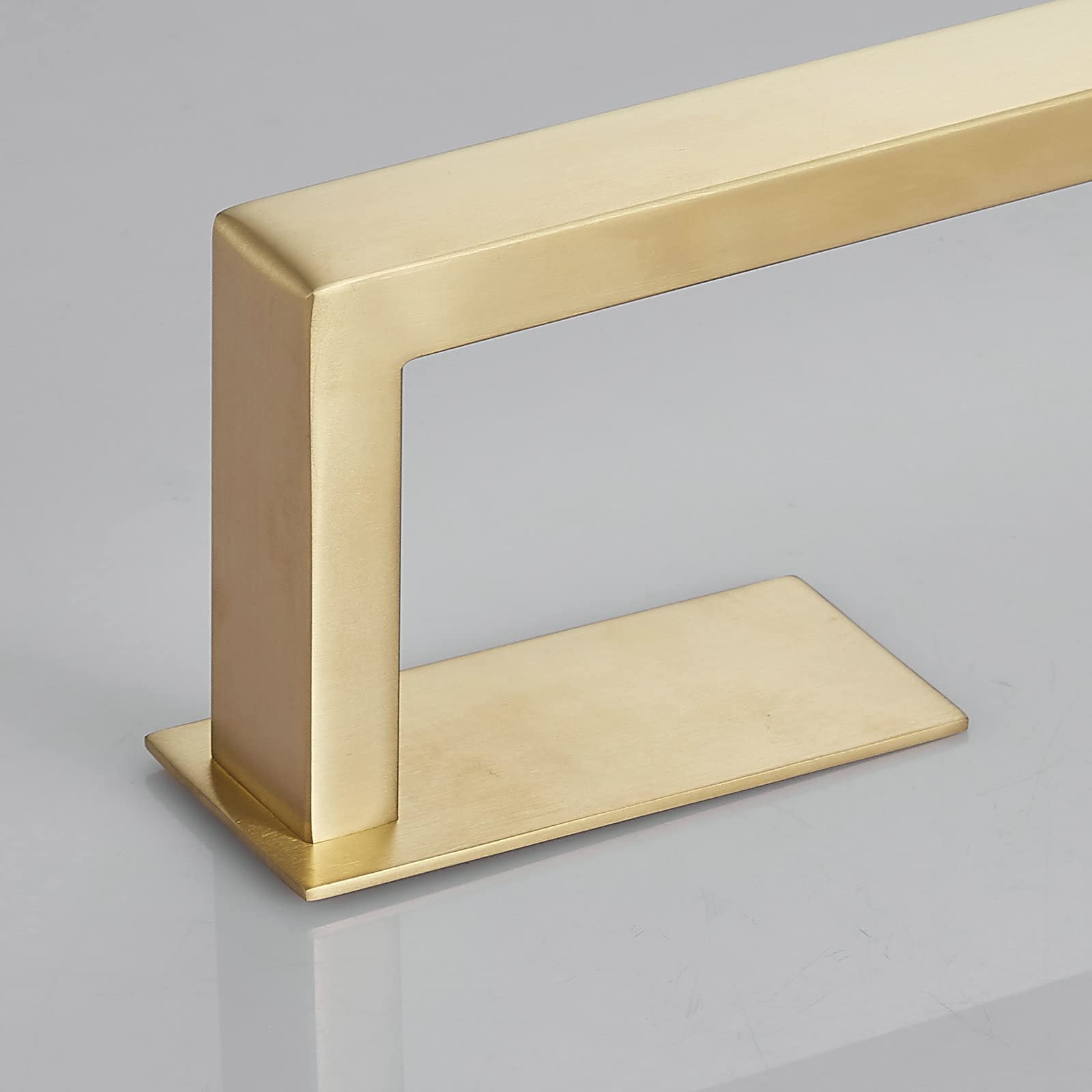 Beelee BA15601BG-40 - Porta asciugamani da bagno in acciaio INOX, con barra singola, design quadrato, oro spazzolato, BA15601BG-40, 38,5 cm