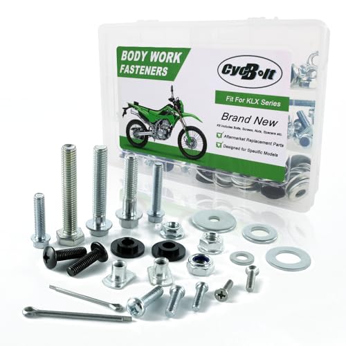Image of 120PCS Dirt Bike Bolt Kit Fit for KLX110 KLX300 KLX140RL KLX140L KLX450R KLX230 KLX125 KLX250 KLX650 KLX300R KLX400R KMX 200 KLX250S KMX 125 KLX150 Bodywork Bolts Screws Fasteners Kit