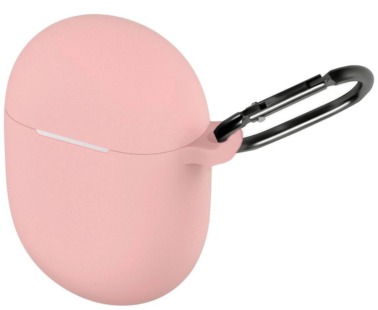 Geiomoo Silicone Case Compatible with Google Pixel Buds A-Series, Google Pixel Buds 2, Protective Cover with Carabiner (Pink)