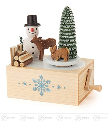 Caja de música de muñeco de nieve Winter Wonderland de 7x9.5 cm
