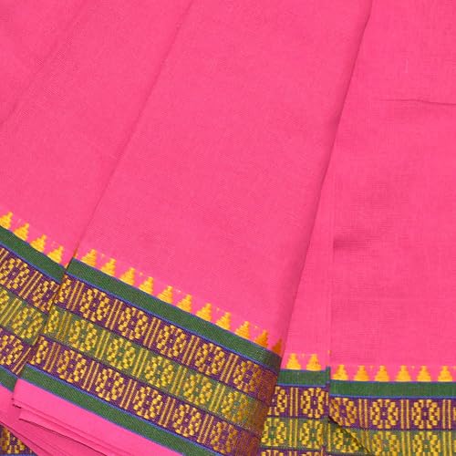 Image of TUNI MANI Men's Panchakacham Dhoti with Angavasthram with Zari Border, Cotton, Size: 9 X 5 (4.0mtr Dhoti, 2.25mtr Towel)