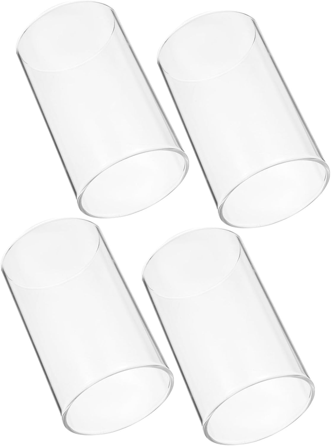 Glass Candle Shade 4Pcs Cylinder High Borosilicate Cover | Simple Creative Form, DIY Decor Support, for Preserved Fresh Flowers, Shape Stays Stable, Less Prone to Breakage