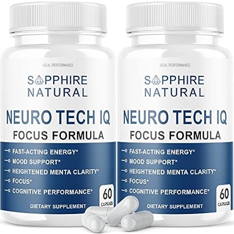 (2 Pack) Neuro Tech IQ Brain Supplement Neurotech Iq Focus Formula Pills (120 Capsules) Cover