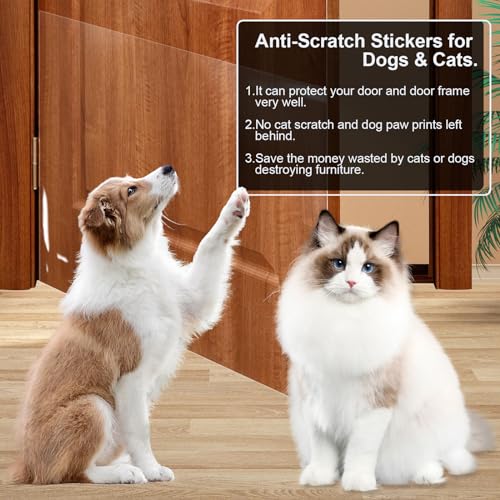 Protetor de porta de cachorro para arranhar gatos, antiarranhões, móveis, antiarranhões, transparent