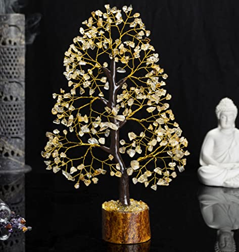 Image of Crocon Citrine Crystals Tree, Gifts, Birthday Gifts for Women 10-12 inch | Gift New Home Decor, Healing Crystals Spiritual Present, Mom Birthday Gift Her, Room Decor, Gemstones Money Tree Positivity