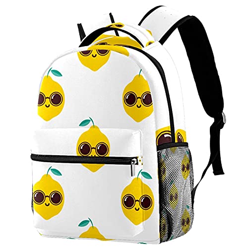 Sac à dos voyage enfant mixte citron avec porte-bouteille externe