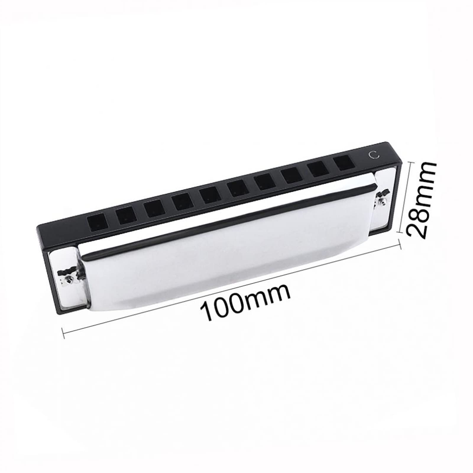 Armonica A Bocca Professionale Armonica A Bocca 10 Fori 20 Tone C Silver Harmonica Diatonic Mouth Organ Strumento Musicale in Acciaio Inossidabile