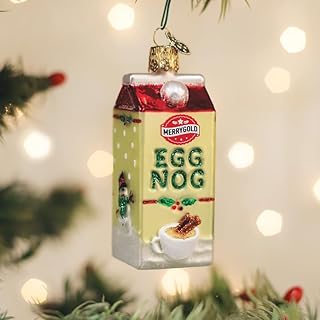 Old World Christmas Eggnog Carton Glass Blown Ornament for Christmas Tree, Handcrafted Holiday Decoration, Beverage Collection