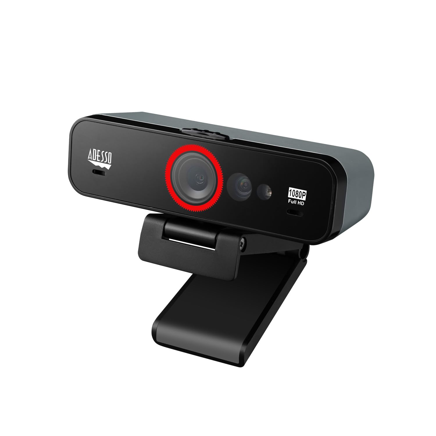 1080P HD Fixed Focus USB Webcam with Adjustable View Angle and Windows Hello Compatible, Built-in Dual Microphone, Privacy Shutter, Audio/Video Mode Privacy ON/OFF Switch & Tripod Mount