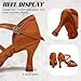 Uonpie Ballroom Latin Dance Shoes for Women Open Toe Salsa Tango Professional Dance Shoes 3 Inch,Brown,6.5US