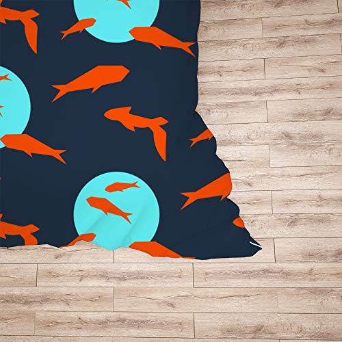 Housse de couette poisson doré bleu avec taies lit double - 6