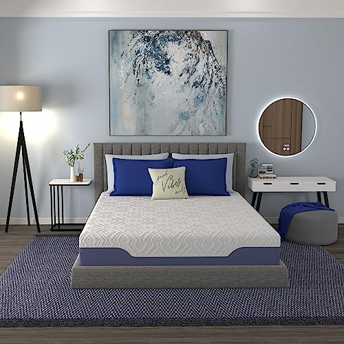 Image of Vibe Supreme Cooling Hybrid Mattress, Innerspring and Gel Memory Foam Mattress, Fiberglass Free, 12-Inch Bed in a Box, Full