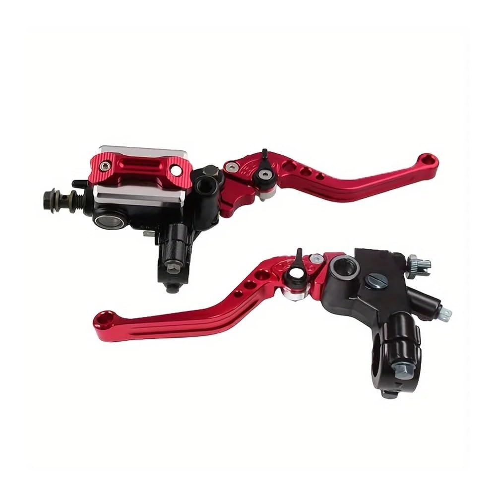 Vghkdfcfh Red Motorcycle Clutch Lever 2Pcs 22Mm 7/8" Motorcycle Cnc Handlebar Master Cylinder Levers Handle Hydraulic Brake Pump Clutch Adjustable Hand Lever(Red)