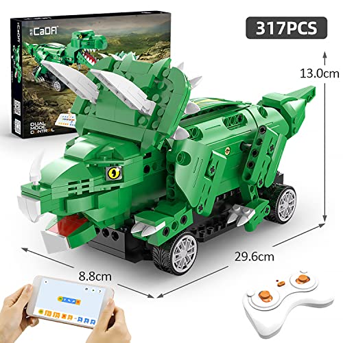 NEWRICE Fernbedienung Triceratops Bausteine Spielzeug,App-Programmierung gesteuerter Dinosaurier Spielzeugauto,für 6… – Bild 6