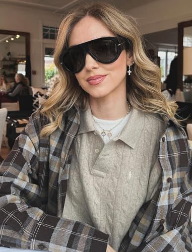 Oversized Retro Aviator Sunglasses for Women Men Trend 70s Thick Classic Vintage Style Sun Glasses4