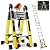 18FT Telescoping Aluminum A-Frame Ladder - EN131 Approved, 330lbs Capacity, Foldable to 39", w. Balance Bars & Wheels, Portable Metal Ladder for Car Trunk, 7+7 Foot Adjustable Step Ladders