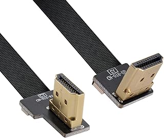 chenyang CY Type A HDMI Male Upward Angled 90 Degree to HDMI Male Right Angled 90 Degree HDTV FPC Flat Cable 80CM for FPV HDTV Multicopter Aerial Photography