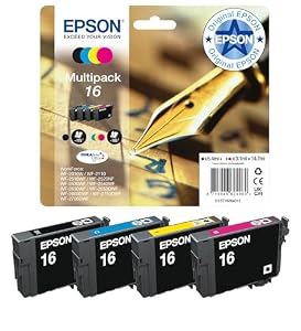 Epson 16 Pen & Crossword Genuine Multipack, 4-colours Ink Cartridges, DURABrite Ultra Ink