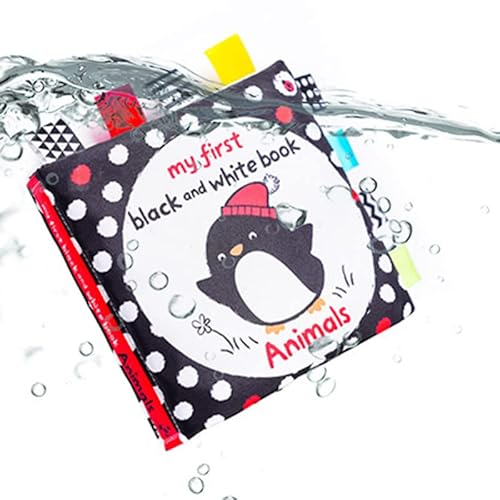 Livro macio interativo de alto contraste, preto e branco, brinquedos sensoriais para bebês, livro ma