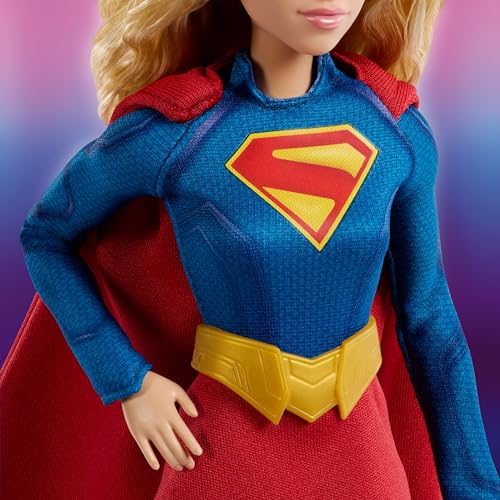 Muñeca Barbie Supergirl con disfraz y capa miniatura 4