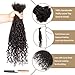 DAIXI Boho Loc Extensions Human Hair with Curly Ends for Women, Can Be Dyed Bleached Handmade Human Hair Dreadlocks with Human Hair Curls Extend Out (1B-0.6cm-Straight, 16 Inch 20 Strands)