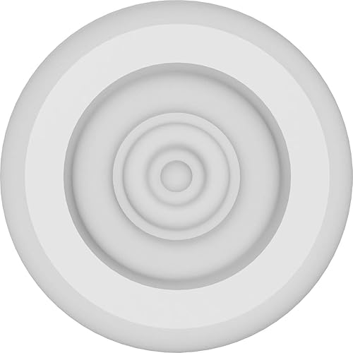 Miniatura 2 de Ekena Millwork ROSP030X030X075GRY04 Roseta de diana Grayson estándar con borde redondeado, 3 pulgadas de ancho x 3 pulgadas de alto x 34 "P