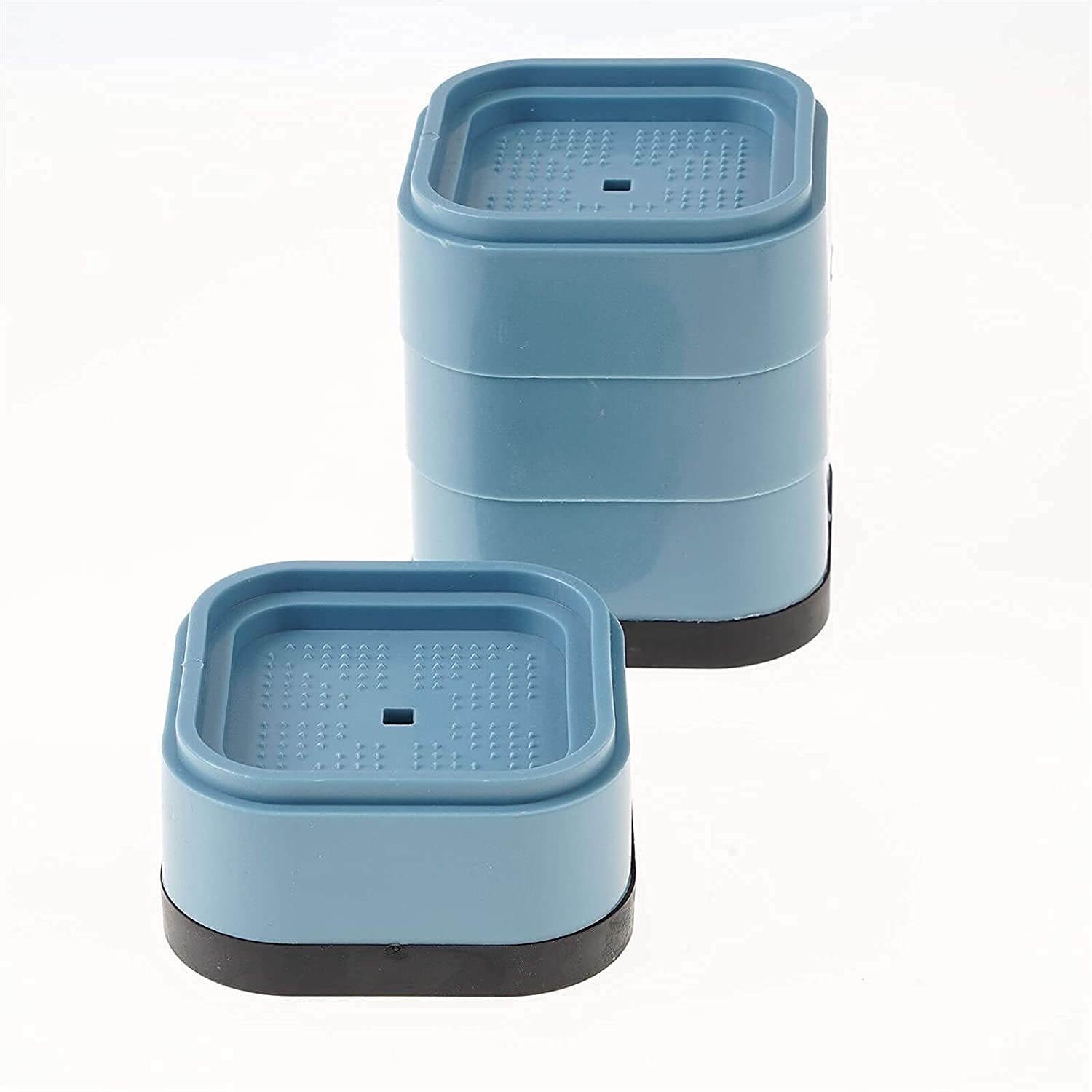 STONIK Bed Riser Set Adjustable Furniture Risers Heavy Duty Stackable Anti-Slip Noise Cancelling Anti-Vibration Floor Pads for Bed Sofa Table Washing Machine Refrigerator (Pack of 4)