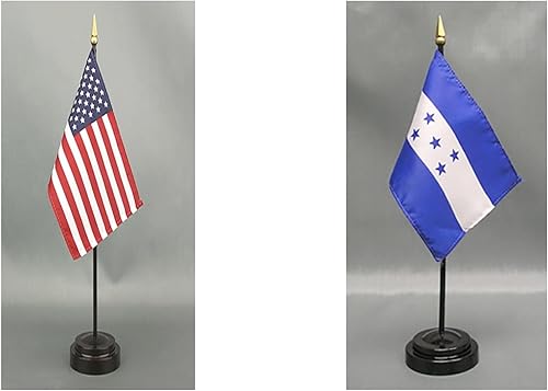 Miniatura 65 de Juego de banderas de escritorio de Afganistán, hecho en Estados Unidos, de rayón de 4 x 6 pulgadas, escritorio de oficina y pequeñas banderas