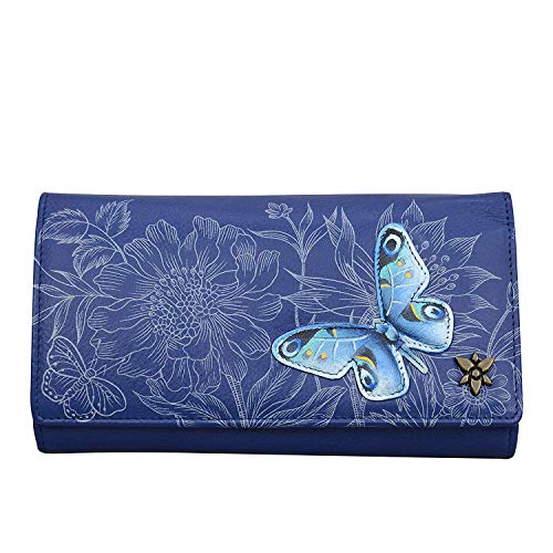 Anuschka Hand-Painted Genuine Leather Rfid Blocking Women's Three Fold Wallet - Garden Of Delights #TOP29