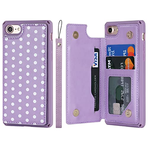 Coque iPhone SE 2020 antichoc violette étui portefeuille simili cuir