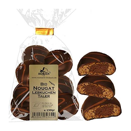 Rosmarin Bioback Lebkuchen Taler, Nougat, vegan, 150g (1)