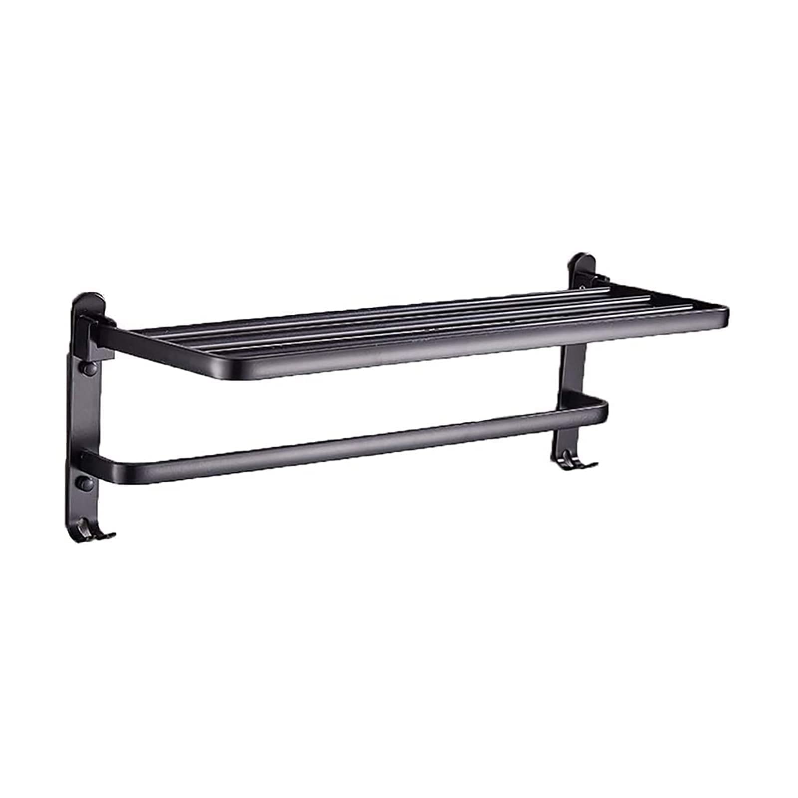 Porte-serviettes mural noir en aluminium sans perçage pour salle de bain