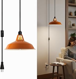 Plug in Pendant Light, 13.1FT Hanging Light with Plug in Cord,On/Off Swi...