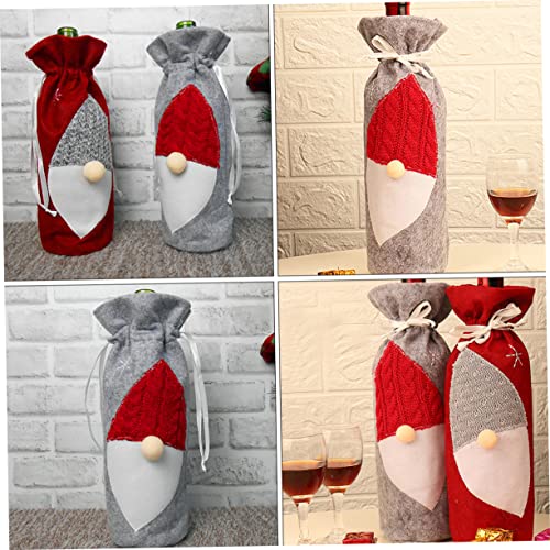 Healeved Conjunto De 2 Peças De Garrafa De Vinho De Natal Decoração De Natividade Ornamentos De Nati