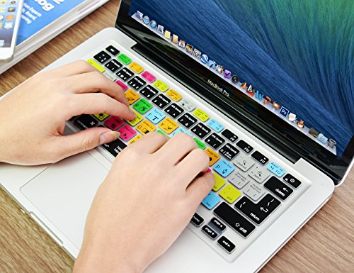 Adobe Photoshop Shortcuts Keyboard Skin Hot Keys PS Keyboard Cover for MacBook Air 13 & MacBook Pro 13 15 17, Retina (US/European ISO Keyboard)