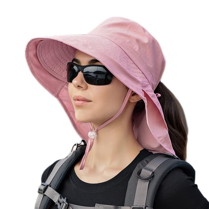 Chapeau de soleil femme large bord été randonnée pêche protection anti-cou