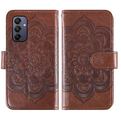 Coque Samsung Galaxy A15 5G style fleur en cuir avec rabat pour sorties citadines