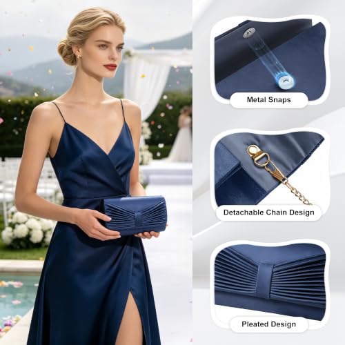 Image of UBAYMAX Satin Clutch Purses for Women Formal Elegant Evening Bag Handbags