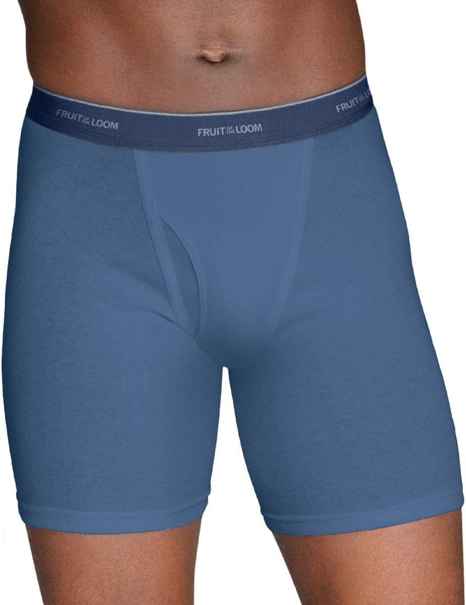 Fruit of the Loom Men's Long Leg Boxer 12-Pack Briefs Breathable