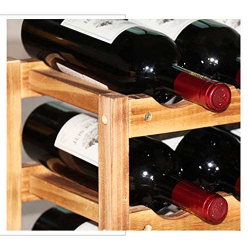 Soporte para 12 botellas de vino de madera miniatura 3