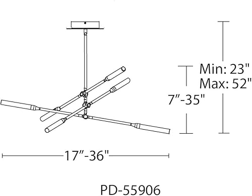 Miniatura 2 de WAC Lighting Houdini - Colgante LED de 6 luces 3000K en latón negro y envejecido