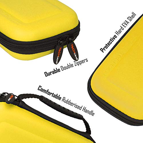 TECHGEAR Switch Lite Case, Hard Protective Carry Travel & Storage Case Cover Designed for Nintendo Switch Lite, 8 Game Card Slots + Accessories - Yellow - Image 3